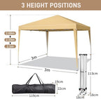 10x10ft Ez Pop Up Canopy Tent with 4 SideWalls Yellow in 10x10ft, alternate view 2
