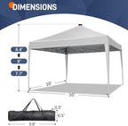 10x10ft Ez Pop Up Canopy with 4 SideWalls & Meteor LED Lights White in 10x10ft, alternate view 3