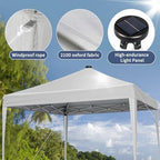10x10ft Ez Pop Up Canopy with 4 SideWalls & Meteor LED Lights White in 10x10ft, alternate view 6