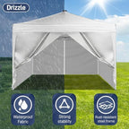 10x10ft Ez Pop Up Canopy with 4 SideWalls & Meteor LED Lights White in 10x10ft, alternate view 7