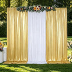 10x10FT Gold Sequin Backdrop Curtains Wrinkle Free Drapes for Wedding Party in 10x10FT