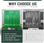 10x10FT Green Sequin Backdrop Curtain - 2 Panels of 5x10FT Wrinkle-Free Glitter Drapes for Photography, alternate view 4