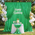 10x10FT Green Sequin Backdrop Curtains Wrinkle Free Drapes for Wedding in 10x10FT