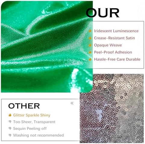 10x10FT Green Sequin Backdrop Curtains Wrinkle Free Drapes for Wedding in 10x10FT, alternate view 3