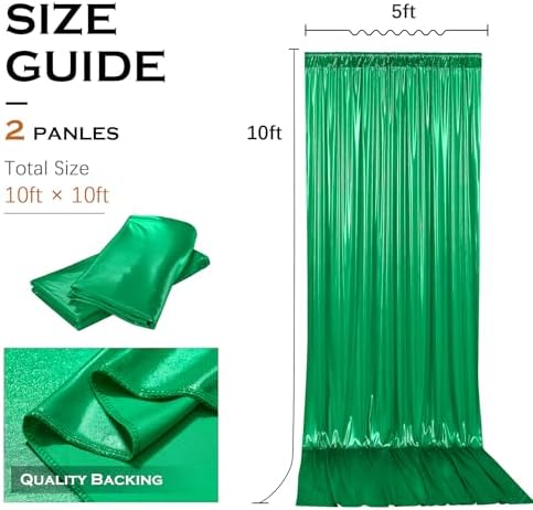 10x10FT Green Sequin Backdrop Curtains Wrinkle Free Drapes for Wedding in 10x10FT, alternate view 5