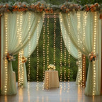 10x10FT Green Wrinkle Free Backdrop Curtains with Lights String for Parties - Photo Curtain Backdrop with Lights, alternate