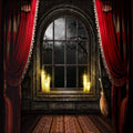 10X10FT Halloween Backdrop Haunted House Background Halloween Party Decoration Banner F82 in 10x10ft in Red