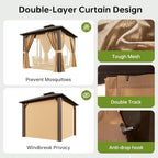 10x10FT Hardtop Gazebo Brown in 10x10FT, alternate view 5