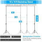 10x10Ft Heavy Duty Backdrop Stand, Adjustable Banner Stand for Photo in 10x10ft in white, alternate view 2