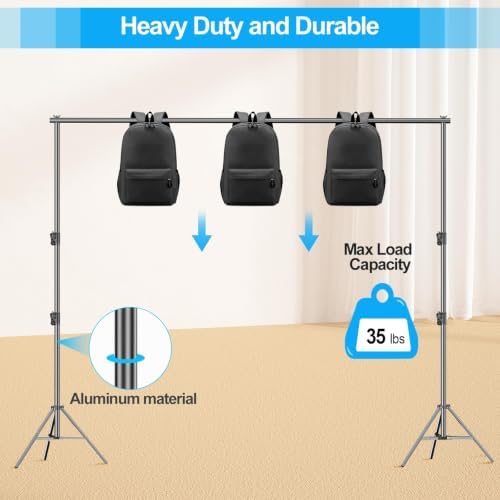 10x10Ft Heavy Duty Backdrop Stand, Adjustable Banner Stand for Photo in 10x10ft in white, alternate view 4