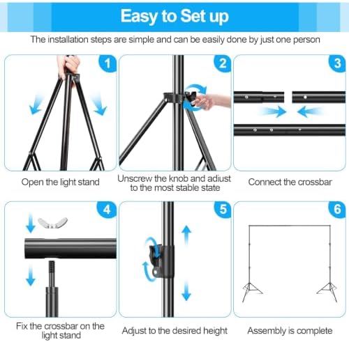10x10Ft Heavy Duty Backdrop Stand, Adjustable Banner Stand for Photo in 10x10ft in white, alternate view 6