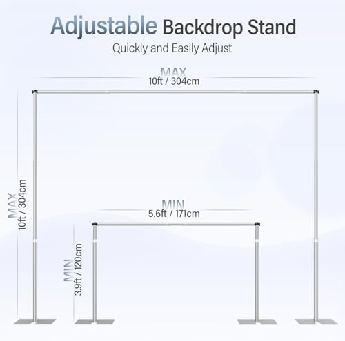 10x10ft Heavy Duty Backdrop Stand Adjustable Pipe and Drape Kit in 10x10ft, alternate view 3