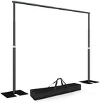 10x10ft Heavy Duty Backdrop Stand, Adjustable Pipe and Drape Stand in 10x10ft