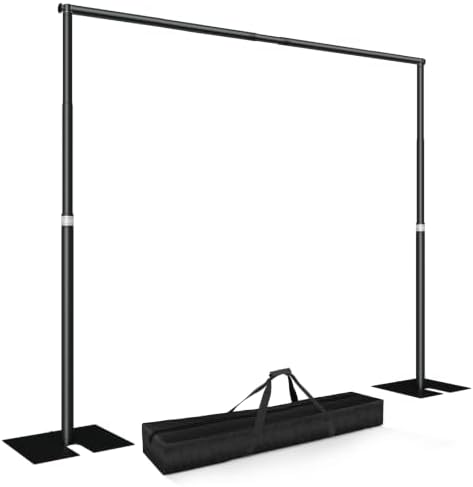10x10ft Heavy Duty Backdrop Stand, Adjustable Pipe and Drape Stand in 10x10ft