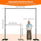 10x10ft Heavy Duty Backdrop Stand, Adjustable Pipe and Drape Stand in 10x10ft, alternate view 2