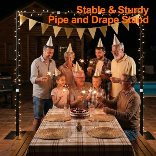 10x10ft Heavy Duty Backdrop Stand, Adjustable Pipe and Drape Stand in 10x10ft, alternate view 3
