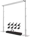 10x10ft Heavy Duty Backdrop Stand Double Crossbar Pipe and Drape in 11.7-30ft Wide, 4.5-10ft Tall
