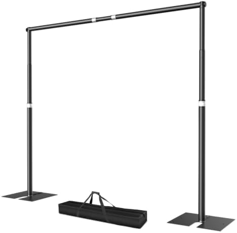 10x10ft Heavy Duty Backdrop Stand, Pipe and Drape with Flat Base in 10x10ft