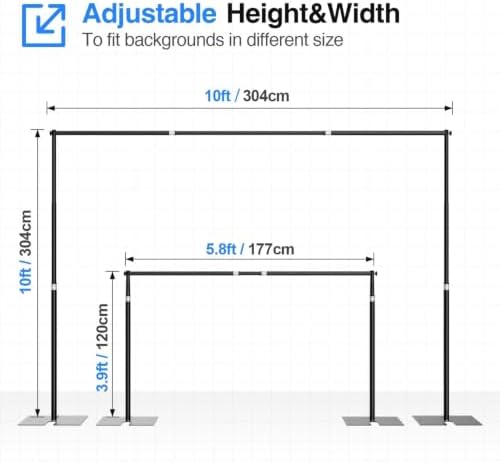 10x10ft Heavy Duty Backdrop Stand, Pipe and Drape with Flat Base in 10x10ft, alternate view 3