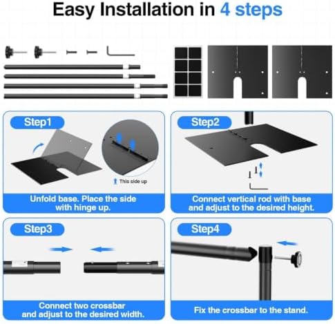 10x10ft Heavy Duty Backdrop Stand, Pipe and Drape with Flat Base in 10x10ft, alternate view 6