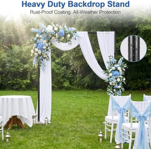10x10ft Heavy Duty Backdrop Stand with Adjustable Height & Width, Black in 10x10ft in Black, alternate view 2