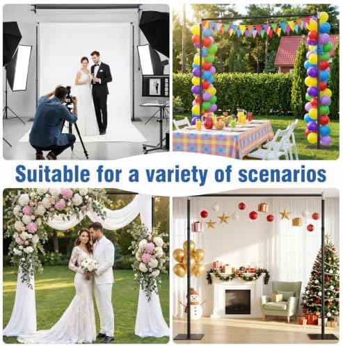 10x10ft Heavy Duty Backdrop Stand with Adjustable Height & Width, Black in 10x10ft in Black, alternate view 6