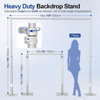 10x10ft Heavy Duty Pipe and Drape Backdrop Stand with Handle Base in 10x10ft, alternate view 5