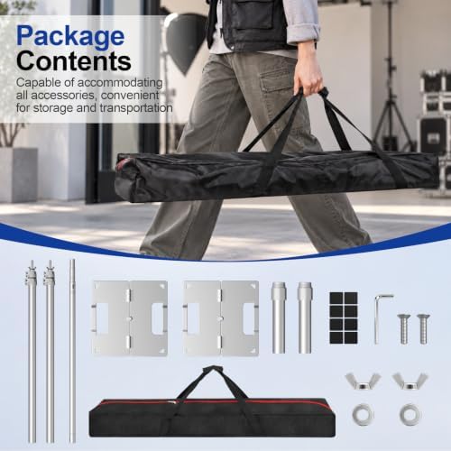 10x10ft Heavy Duty Pipe and Drape Backdrop Stand with Handle Base in 10x10ft, alternate view 6