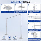 10x10ft Heavy Duty Pipe and Drape Backdrop Stand with Handle Base in 10x10ft, alternate view 7