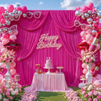 10x10ft Hot Pink Backdrop Curtain, Wrinkle Free Hot Pink Drapes for Backdrop, Photo Backdrop Drapes for Wedding, alternate