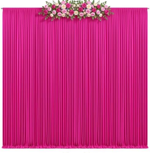 10x10ft Hot Pink Backdrop Curtain, Wrinkle Free Hot Pink Drapes for Backdrop, Photo Backdrop Drapes for Wedding, alternate
