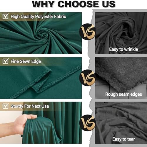 10x10ft Hunter Green Backdrop Curtain Panels for Parties - Wrinkle Free Polyester Photo Curtain Backdrop Wedding, alternate