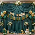 10x10ft Hunter Green Backdrop Curtains, Wrinkle Free Fabric Drapes for Backdrop, Photo Backdrop Drapes for