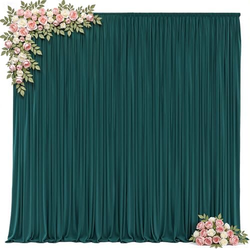 10x10ft Hunter Green Backdrop Curtains, Wrinkle Free Fabric Drapes for Backdrop, Photo Backdrop Drapes for, alternate view 7