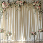10x10FT Ivory Backdrop Curtains for Wedding Parties, Wrinkle Free Photo Backdrop Curtains for Wedding Birthday