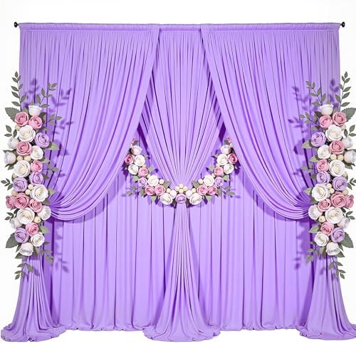 10x10ft Lavender Backdrop Curtains, Wrinkle Free Lilac Drapes for Backdrop, Photo Backdrop Drapes for Wedding, alternate view