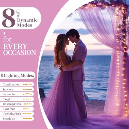 10x10ft Lavender Tulle Backdrop Curtain with Fairy Lights, Wrinkle-Free Sheer Wedding Backdrop for Birthday, alternate view 5