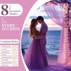 10x10ft Lavender Tulle Backdrop Curtain with Fairy Lights, Wrinkle-Free Sheer Wedding Backdrop for Birthday, alternate view 5