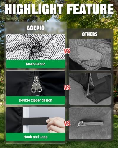 10x10ft Mesh Sidewalls Kit for Canopy (Black, 4PCS Sidewalls Only) in 10x10ft in Black, alternate view 4