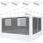 10x10ft Mesh Sidewalls Kit for Canopy (White, 4PCS Sidewalls Only) in 10x10ft in White