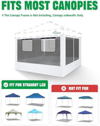 10x10ft Mesh Sidewalls Kit for Canopy (White, 4PCS Sidewalls Only) in 10x10ft in White, alternate view 5