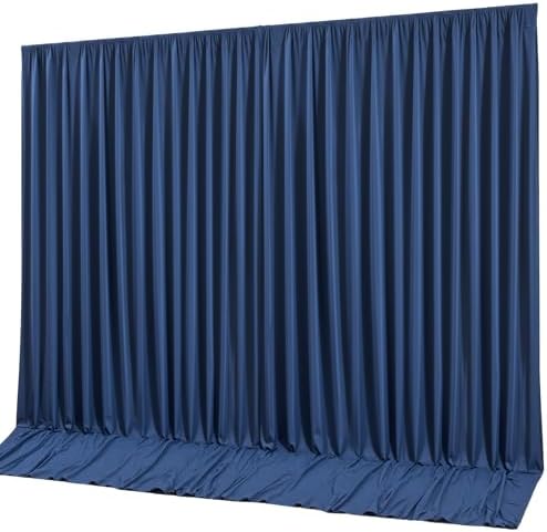 10x10ft Navy Blue Backdrop Curtain Panels for Parties - Wrinkle Free Polyester Photo Curtain Backdrop Wedding