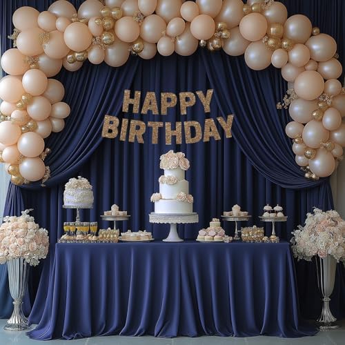 10x10FT Navy Blue Backdrop Curtains for Wedding Parties, Wrinkle Free Photo Backdrop Curtains for Wedding, alternate view 6