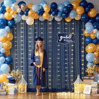 10x10ft Navy Blue Tulle Backdrop Curtain with Lights String for Parties, Sheer Photo Backdrop Drapes for Wedding, alternate
