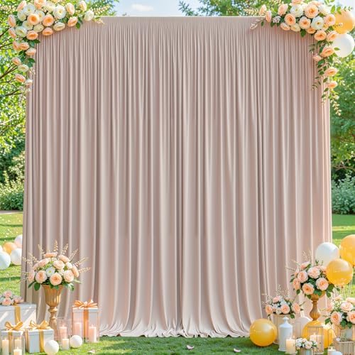 10x10ft Nude Backdrop Curtains for Wedding Parties Wrinkle Free Photo Backdrop Curtains Drapes for Photography
