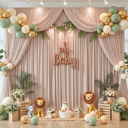 10x10ft Nude Backdrop Curtains for Wedding Parties Wrinkle Free Photo Backdrop Curtains Drapes for Photography, alternate