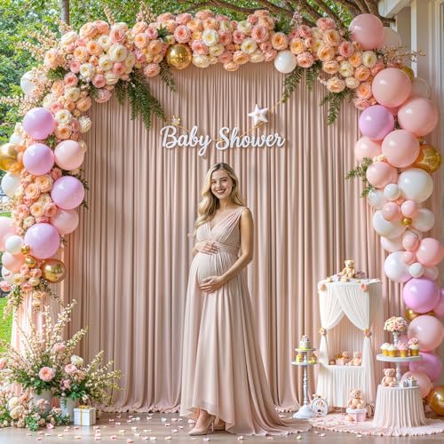 10x10ft Nude Backdrop Curtains for Wedding Parties Wrinkle Free Photo Backdrop Curtains Drapes for Photography, alternate