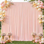 10x10ft Pale Pink Backdrop Curtains for Wedding Parties Wrinkle Free Photo Backdrop Drapes for Photography