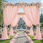 10x10ft Pale Pink Backdrop Curtains for Wedding Parties Wrinkle Free Photo Backdrop Drapes for Photography, alternate view 5