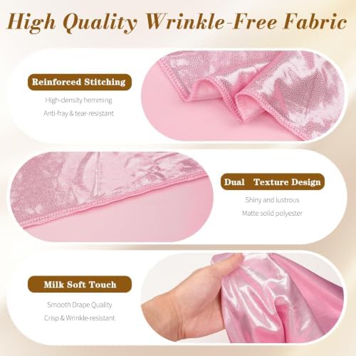 10x10FT Pink Backdrop Curtain for Parties Sequin Backdrop Curtain in 5ft x 10ft(2 panels) in Pink, alternate view 3